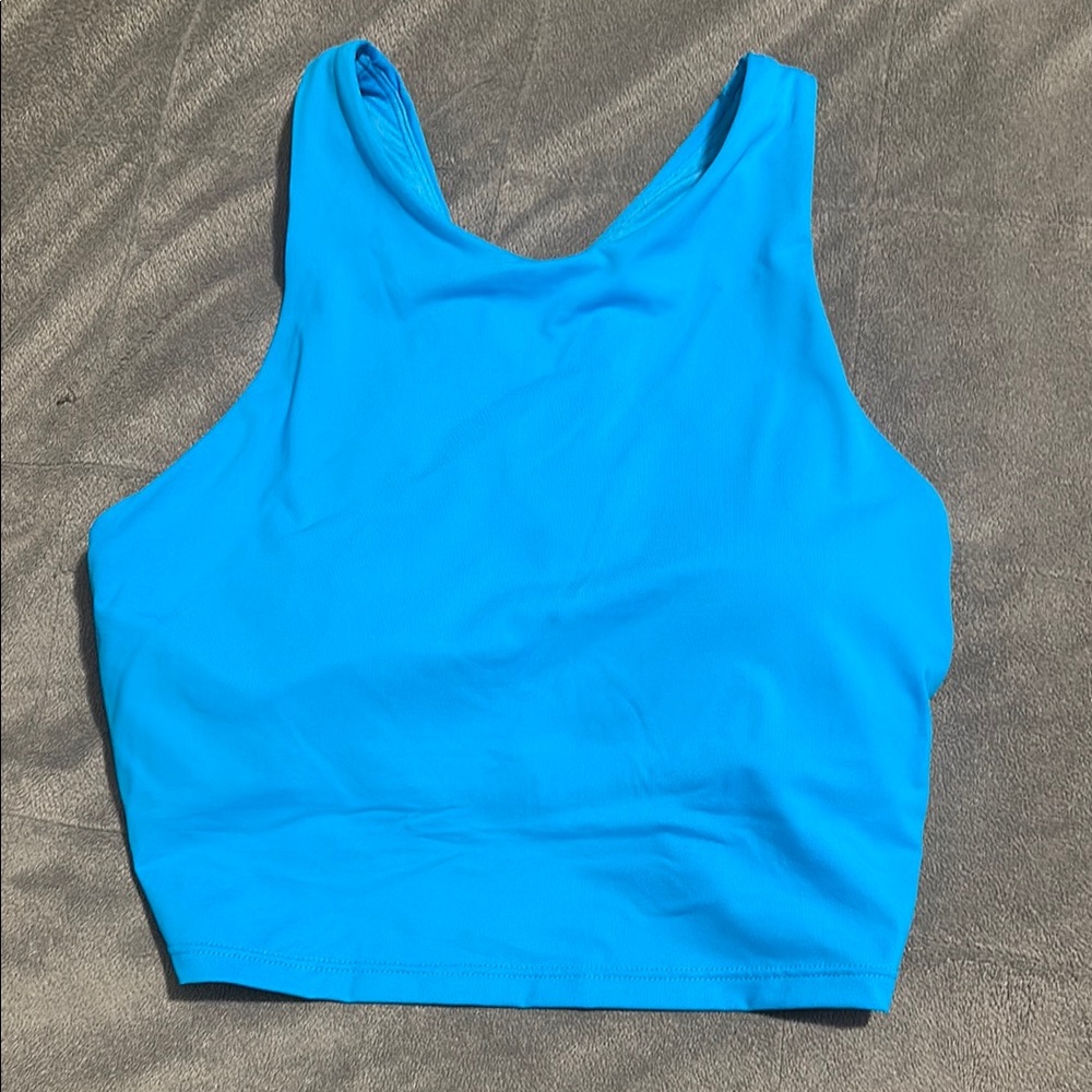 Women's Cropped Tank Top in Bright Blue - Athletic Style